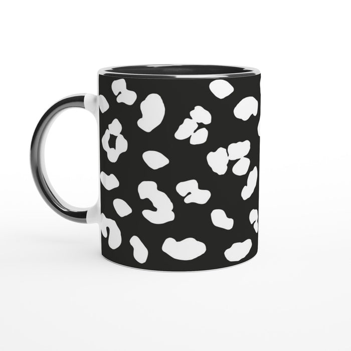 Tasse mit Leopardenmuster - schwarz/weiß, verschiedene Farben