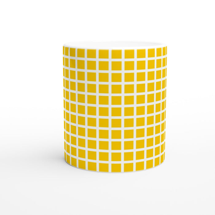 Tasse kariert - sonnengelb/weiß