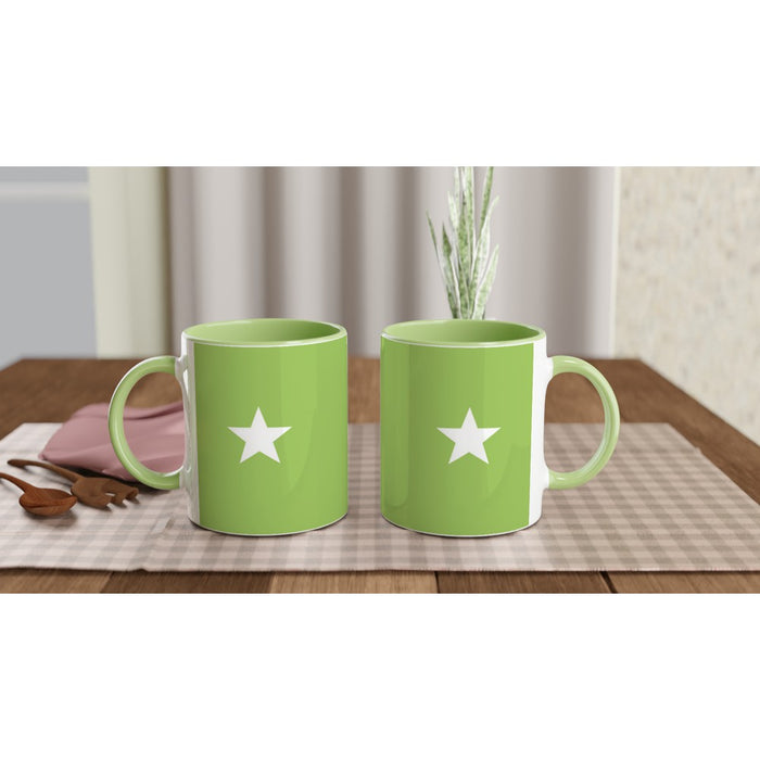 Tasse mit Stern - grün/weiß, verschiedene Farben