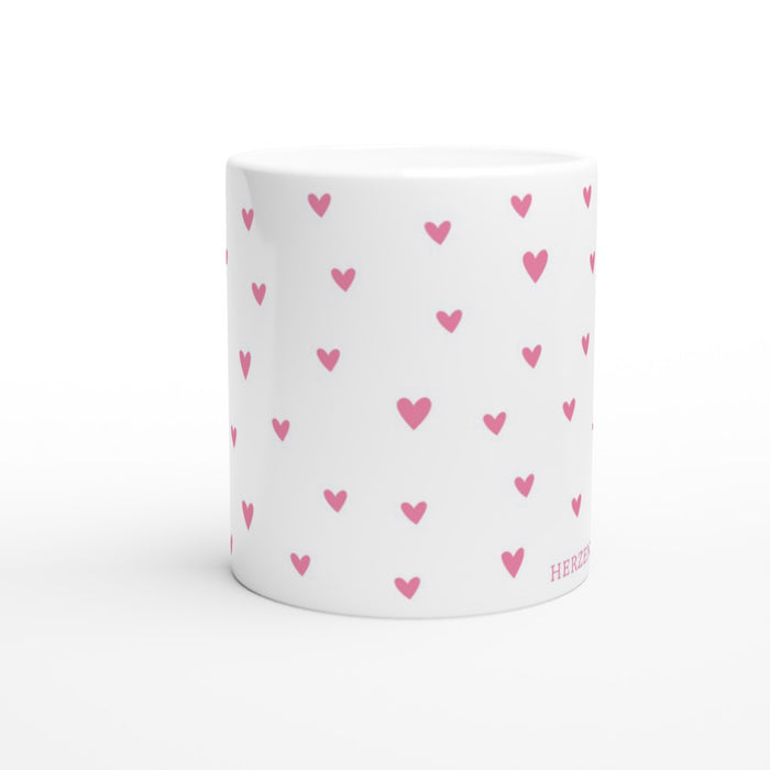 Tasse Herzensmensch mit Herzmuster - rose