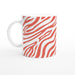 Tasse mit Zebramuster - coralle/weiß