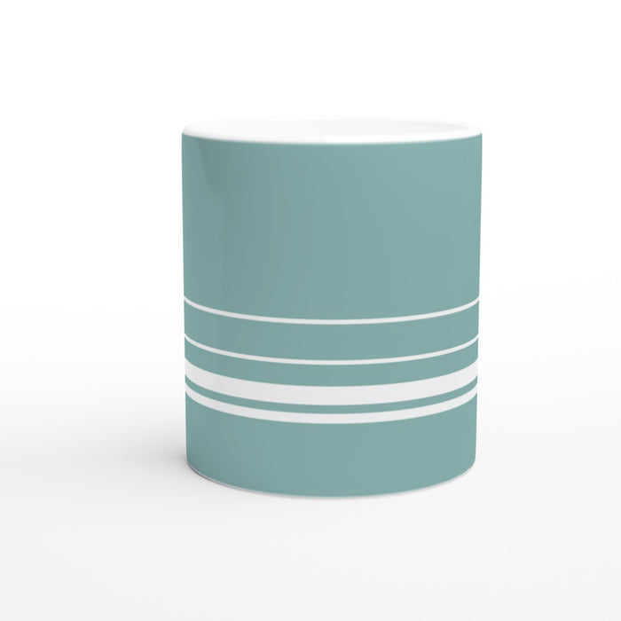 Tasse mit Streifen - eukalyptus/weiß