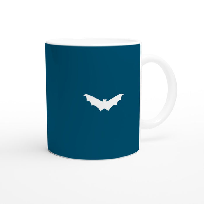 Tasse mit Fledermäusen - ozeanblau/weiß