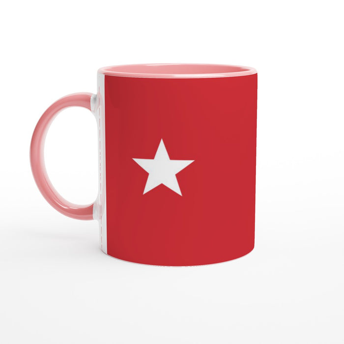 Tasse mit Stern - rot/weiß, verschiedene Farben