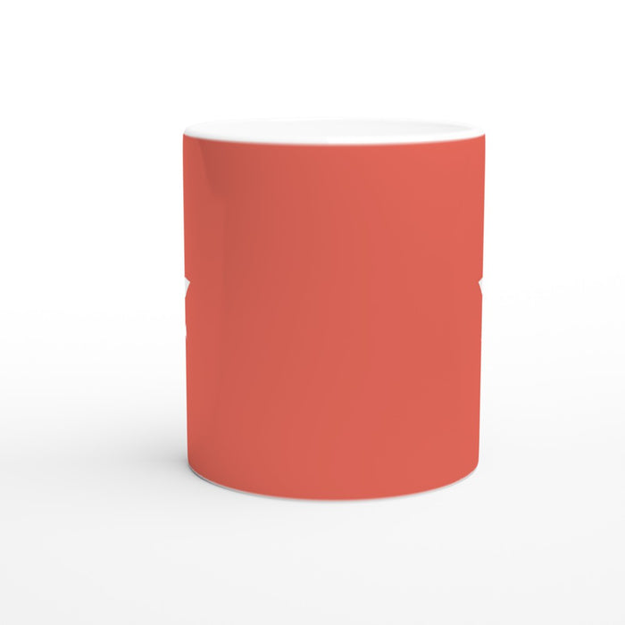 Tasse mit Stern - coralle/weiß
