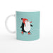Tasse Winterliebe - süßer Pinguin mit Wollmütze läuft Schlittschuh