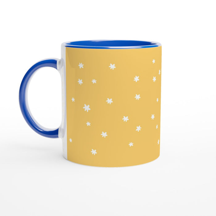 Tasse mit Sternenhimmel - gelb/weiß, verschiedene Farben