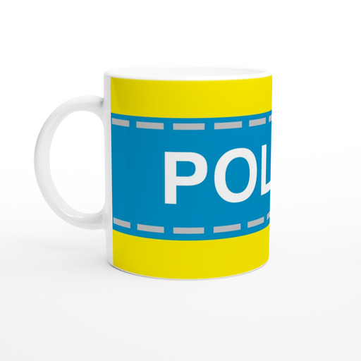 Tasse Polizeistreifen - blau/gelb
