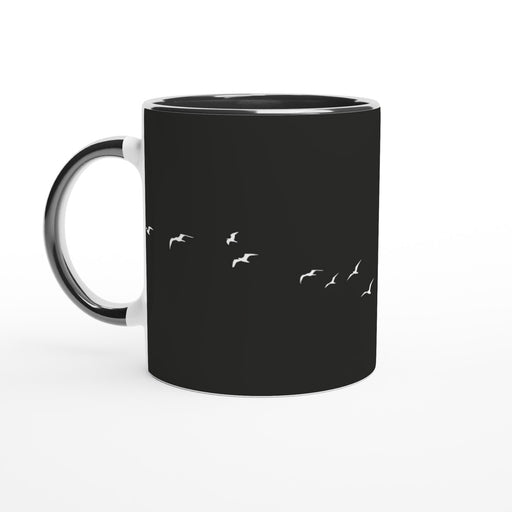 Tasse mit Vögeln - schwarz/weiß, verschiedene Farben