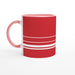 Tasse mit Streifen - rot/weiß, verschiedene Farben