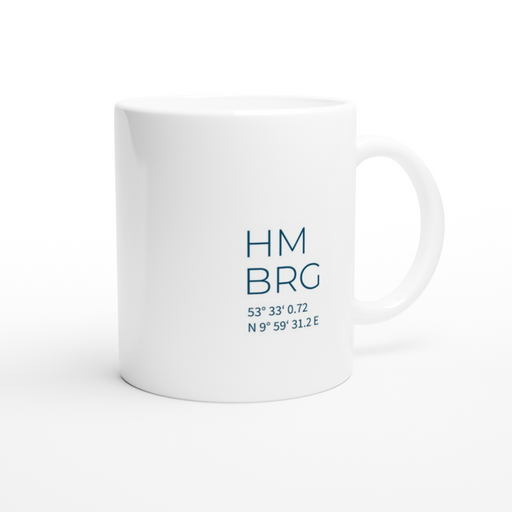 Tasse Hamburg Koordinaten - HMBRG, ozeanblau