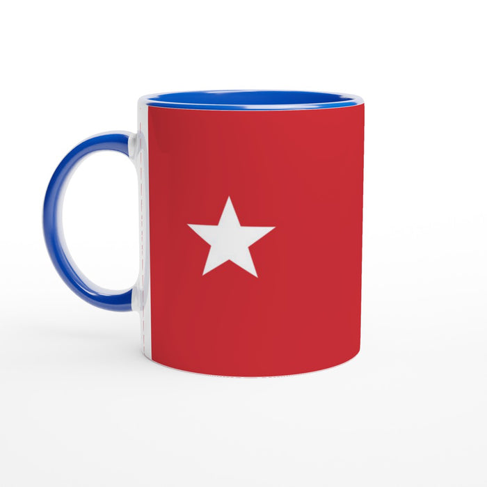 Tasse mit Stern - rot/weiß, verschiedene Farben