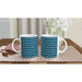 Tasse mit Zickzackmuster - ozeanblau/weiß