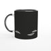 Tasse mit Blättern - schwarz/weiß, verschiedene Farben