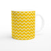 Tasse mit Zickzackmuster - sonnengelb/weiß