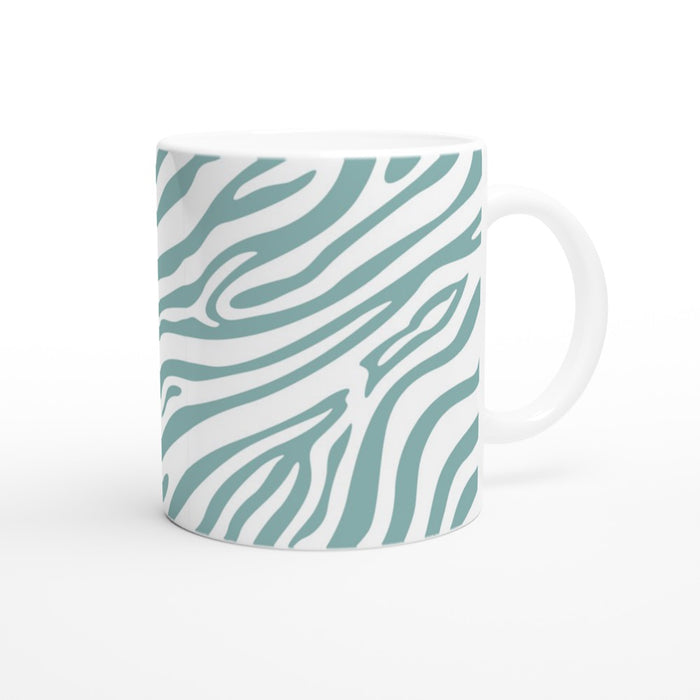 Tasse mit Zebramuster - eukalyptus/weiß