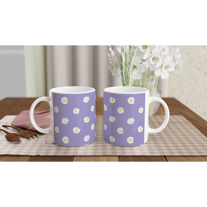 Tasse mit Gänseblümchen - Flieder