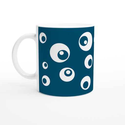 Tasse mit Kreisen - ozeanblau/weiß