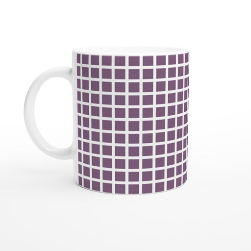 Tasse kariert - pflaume/weiß
