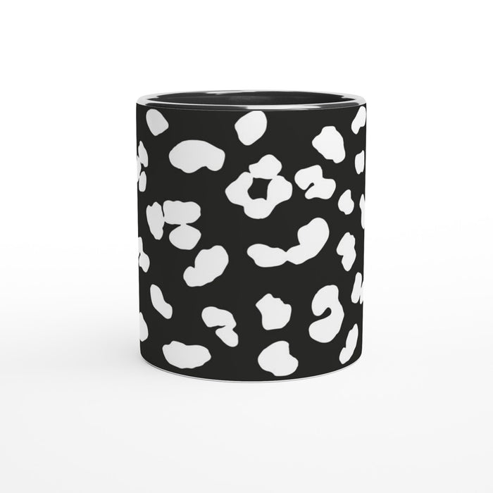 Tasse mit Leopardenmuster - schwarz/weiß, verschiedene Farben