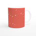 Tasse mit Vögeln - coralle/weiß