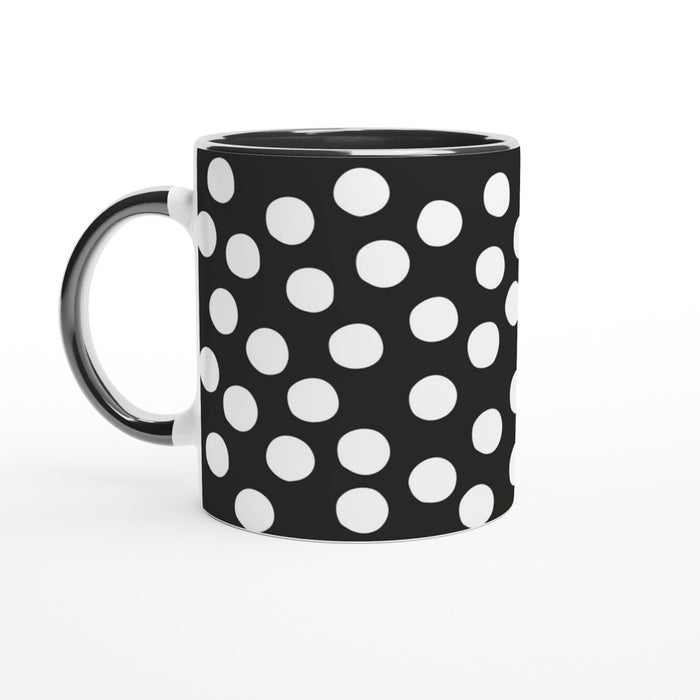 Tasse mit Punkten - schwarz/weiß, verschiedene Farben