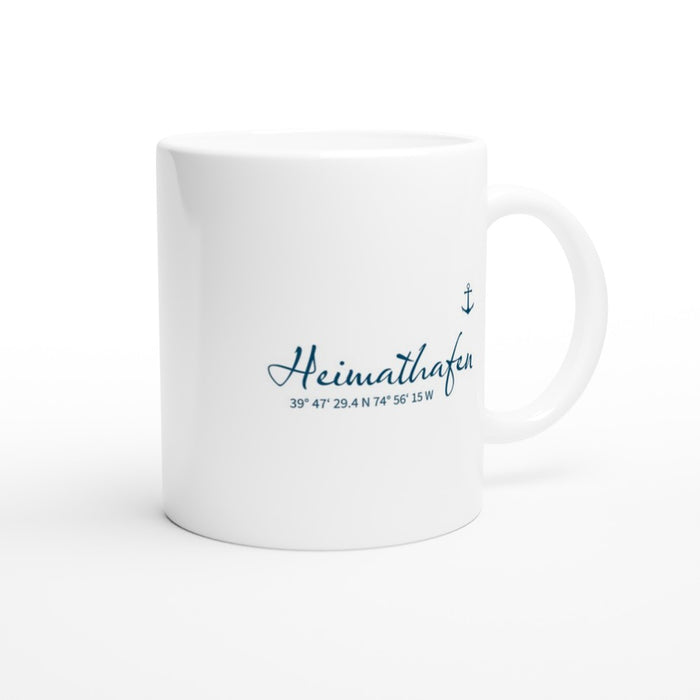 Tasse Berlin Koordinaten - Heimathafen mit Anker, ozeanblau