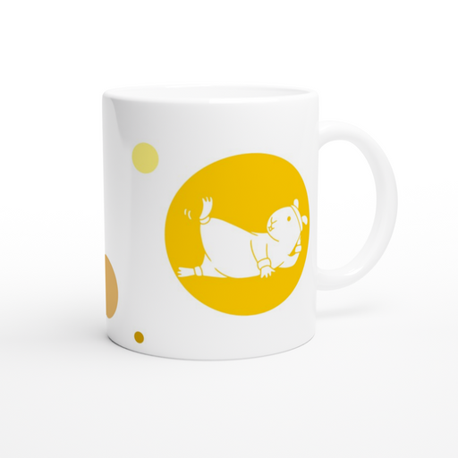 Tasse mit Kreisen - sportliches Meerschweinchen in Bubble