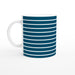 Tasse gestreift - ozeanblau/weiß