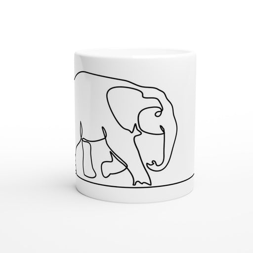 Tasse Elefant, gezeichnet aus nur einer Linie