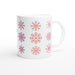 Tasse mit verschiedenen Schneeflocken - rosa/rot