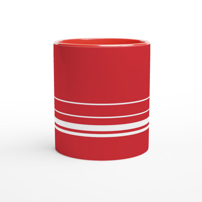 Tasse mit Streifen - rot/weiß, verschiedene Farben