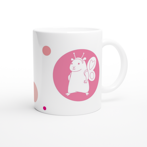 Tasse mit Kreisen - Meerschweinchen mit Flügeln in Bubble