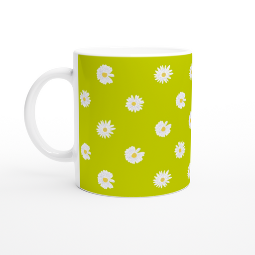 Tasse mit Gänseblümchen - Maigrün
