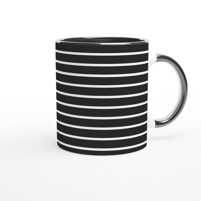 Tasse gestreift - schwarz/weiß