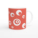 Tasse mit Kreisen - coralle/weiß