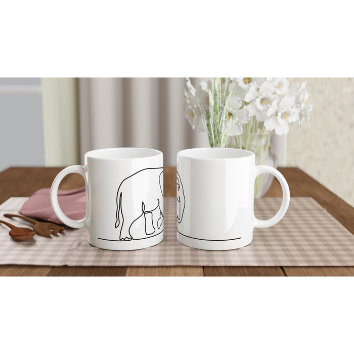 Tasse Elefant, gezeichnet aus nur einer Linie