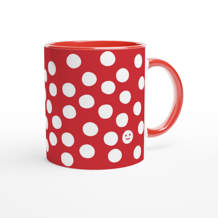 Tasse mit Punkten - rot/weiß, verschiedene Farben