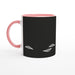 Tasse mit Blättern - schwarz/weiß, verschiedene Farben