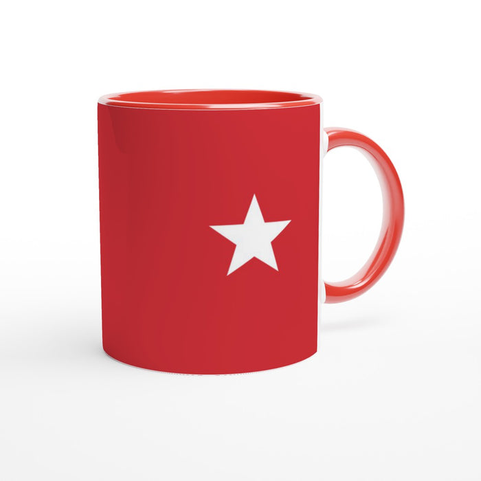 Tasse mit Stern - rot/weiß, verschiedene Farben