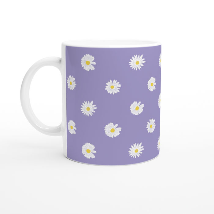 Tasse mit Gänseblümchen - Flieder
