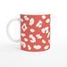 Tasse mit Leopardenmuster - coralle/weiß