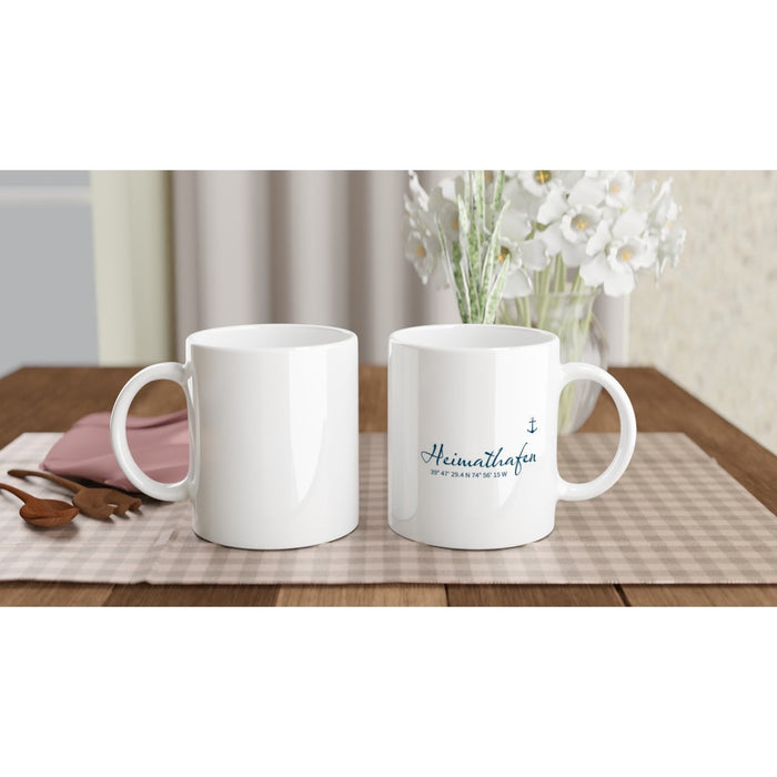Tasse Berlin Koordinaten - Heimathafen mit Anker, ozeanblau