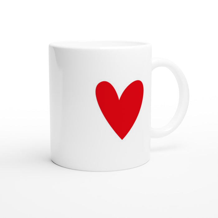 Tasse mit großem Herz - rot