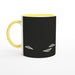 Tasse mit Blättern - schwarz/weiß, verschiedene Farben