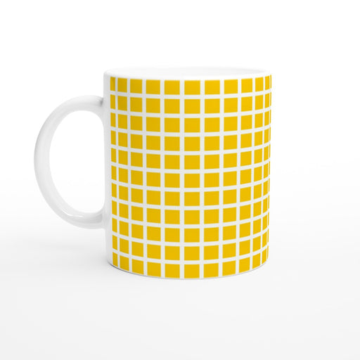 Tasse kariert - sonnengelb/weiß