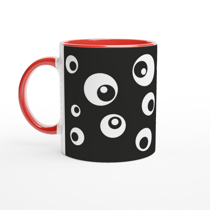 Tasse mit Kreisen - schwarz/weiß, verschiedene Farben