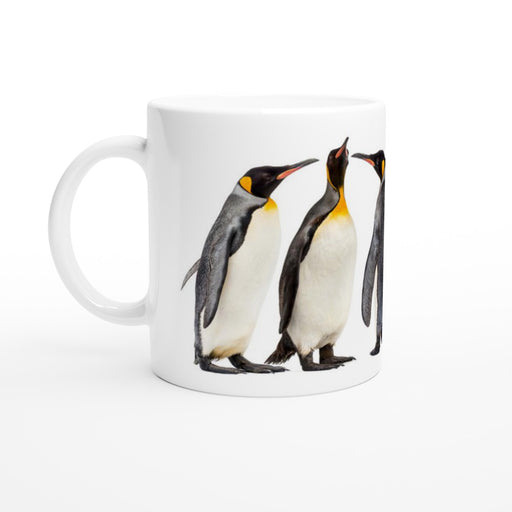 Tasse mit Pinguinen in einer Gruppe