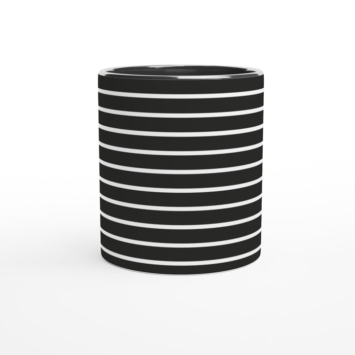 Tasse gestreift - schwarz/weiß