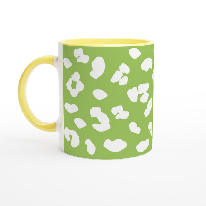 Tasse mit Leopardenmuster - grün/weiß, verschiedene Farben
